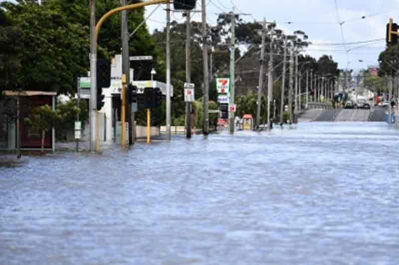 Flood water inundates Australian state with crocodiles lurking underneath
