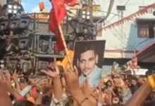 Godse's picture displayed during Shobha Yatra in Hyderabad