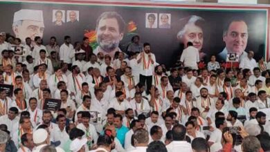 Telangana: Congress leaders protest over Rahul's disqualification