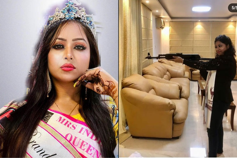 Ex Mrs India Sweta Jha's reels holding AK-47, INSAS rifles go viral