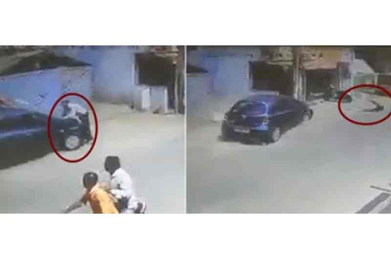Hyderabad: Man flung into air after being hit by speeding car