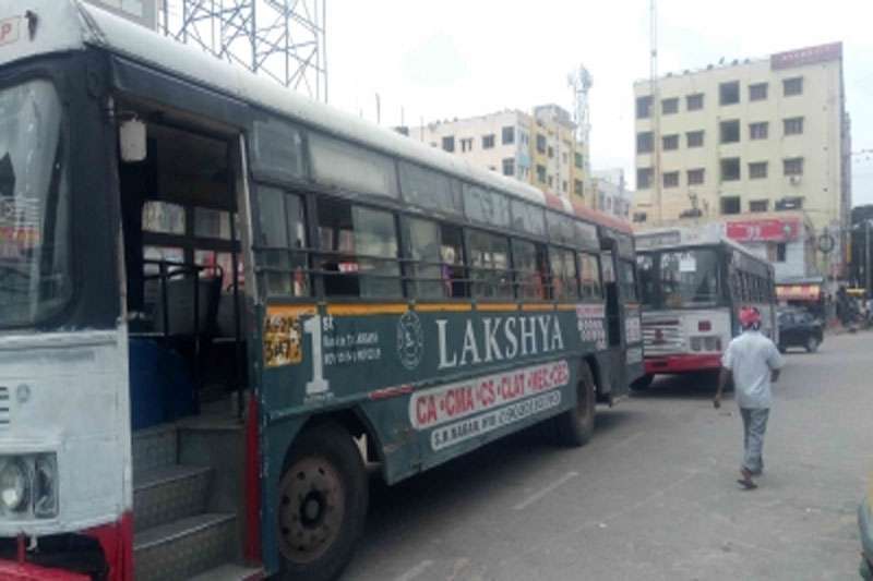Narrow escape for passengers as TSRTC bus catches fire