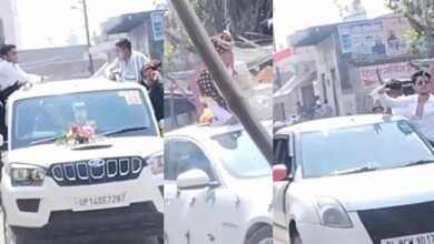 Groom, 'baraatis' perform stunts on car, video goes viral