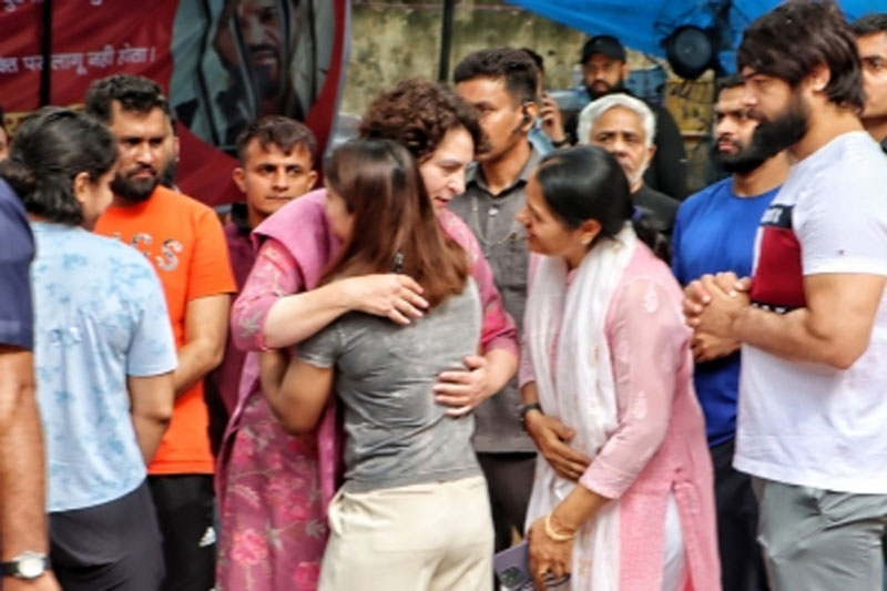 Don't have any expectations from PM: Priyanka Gandhi meets protesting wrestlers at Jantar Mantar