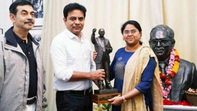 KTR presents replica of Ambedkar's statue to Ambedkar Museum London