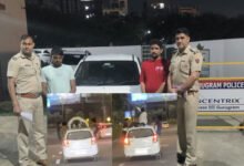 Man drinks alcohol, performs push-ups on top of moving car in Gurugram.