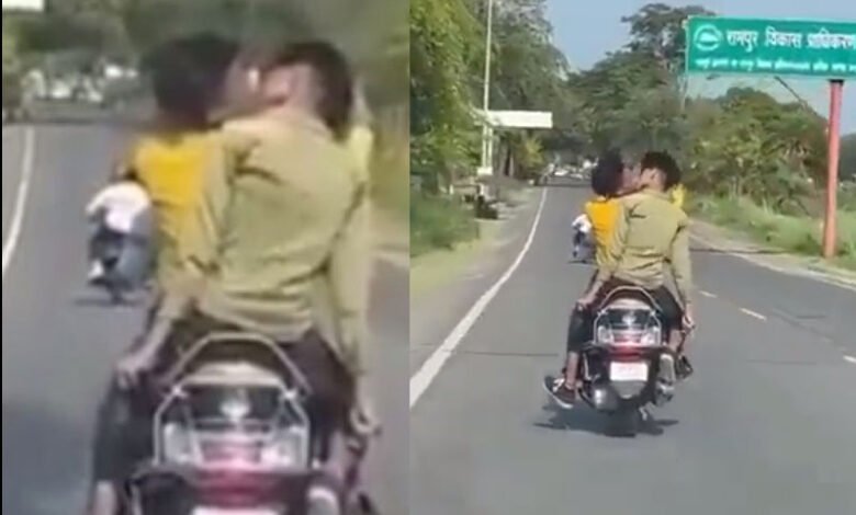 Boys indulge in 'PDA' on scooty in UP district: Video.