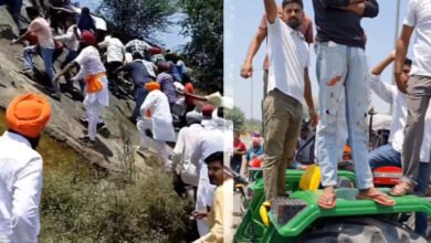 Haryana farmers block highway over procurement of sunflower seeds.