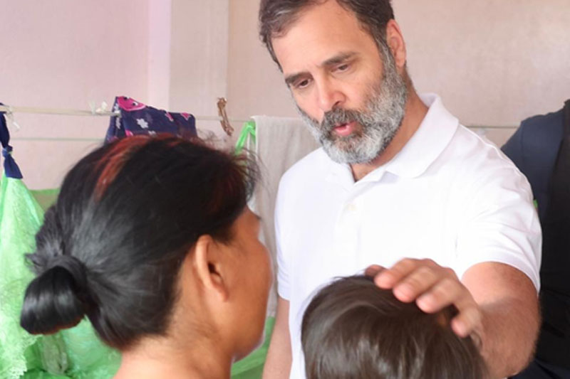 RAHUL MANIPUR 3 Rahul visits relief camps in Manipur's Bishnupur
