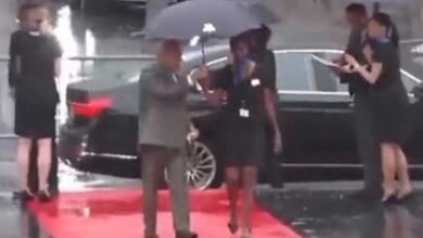 Shebaz Sharif 'snatches' umbrella from officer, leaves her drenched