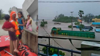 NDRF teams undertake rescue operation in flood-hit Telangana village