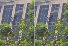 Massive fire breaks out at Galaxy Plaza in Greater Noida, people jump from 5th floor