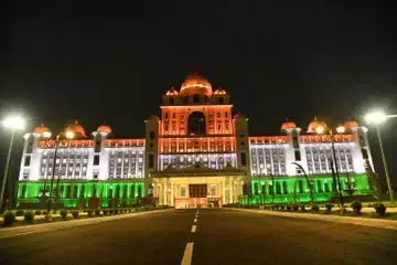 SECRETARIAT 1 Hyderabad adorns in tri colour on 77th Independence Day