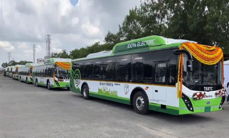 Eco-friendly "Electric Green Metro Luxury" AC buses launched in Hyderabad