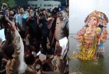 Protest over curbs on immersion of PoP idols in Hyderabad’s Hussain Sagar