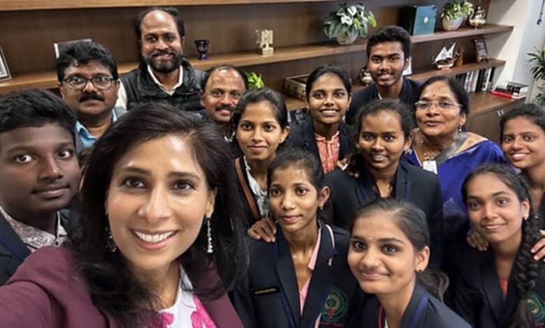 Gita Gopinath meets Andhra students at IMF