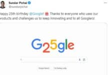 Google turns 25, Pichai shares Doodle thanking firms' product users