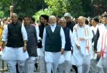 PM Modi walks to new Parliament building with cabinet colleagues, MPs