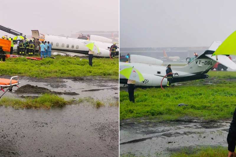 3 hurt as private aircraft with 8 onboard skids, crash lands at Mumbai airport