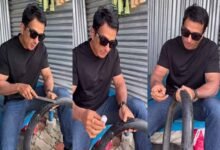 'Gareebo Ka Masiha' Sonu Sood fixes puncture in local repair shop; fans shower love