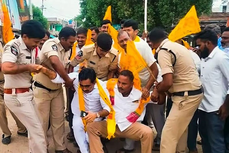 TDP continues protests across Andhra Pradesh
