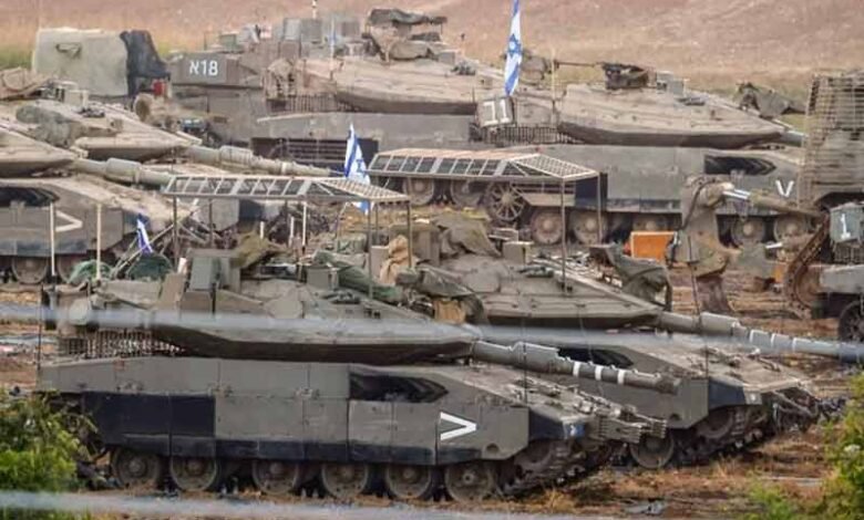 Israeli tanks equipped with anti-drone cages ahead of Gaza invasion