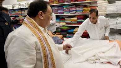On Gandhi Jayanti, Nadda buys Khadi clothes