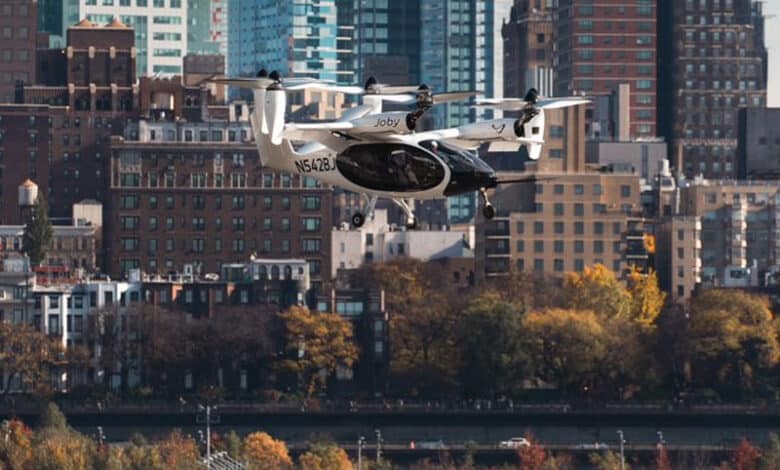 1st-ever, quiet electric air taxi from Joby Aviation flies over New York