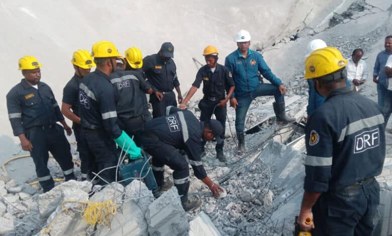Three workers killed and ten injured as under-construction indoor stadium collapses in Telangana(video)
