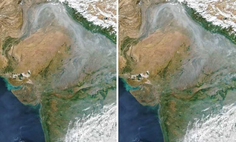 NASA satellite images reveal expanding toxic smoke over northern India
