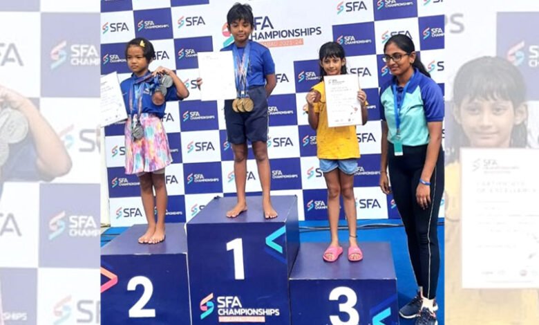 Seven-Year-Old Prodigy Shagun Sharma Dominates Swimming Championship