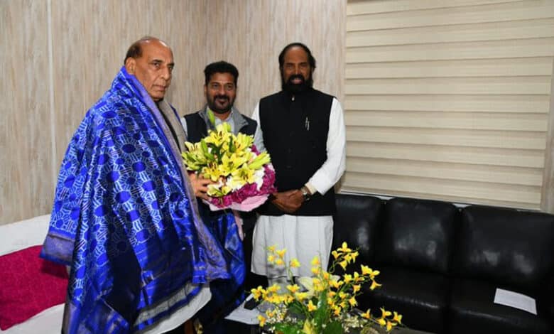 Telangana CM urges Sitharaman to release pending funds, Rajnath to transfer land