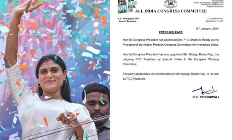 Sharmila Named President of Congress Party in Andhra Pradesh (video)