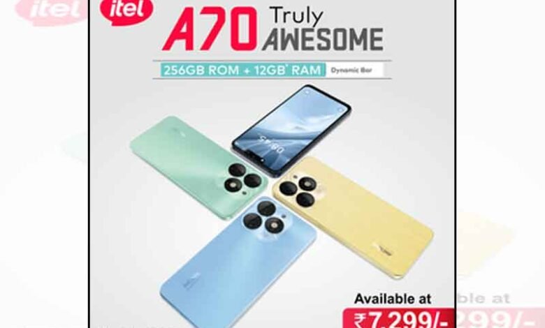 itel launches A70, India’s 1st smartphone with 256GB storage and 12GB (4+8) RAM at just Rs 7,299