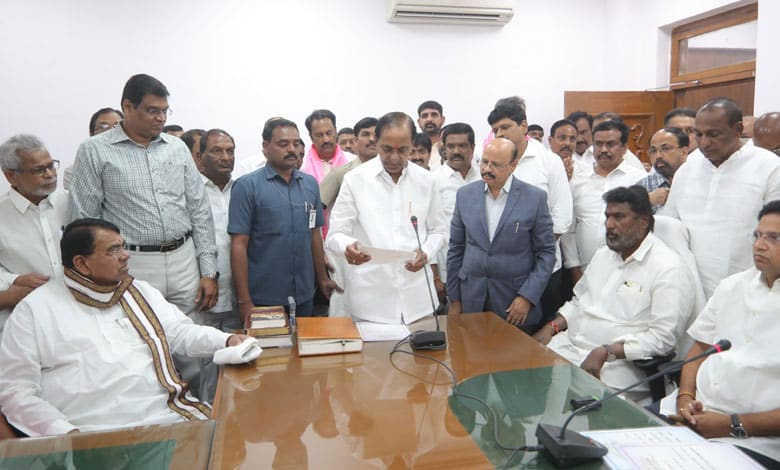 KCR takes oath as MLA