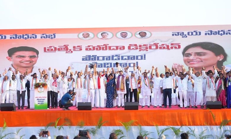 First decision in power will be to grant special category status to Andhra, promises Congress