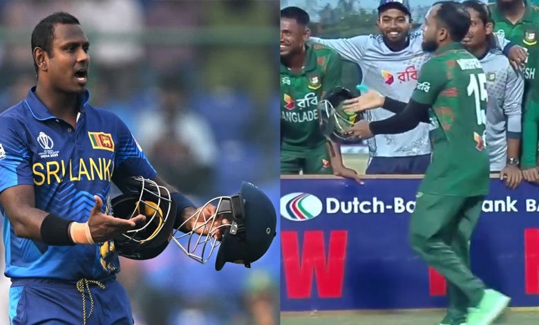 Mushfiqur Mocks Sri Lanka with Helmet Celebration as World Cup 'Timed Out' Controversy Resurfaces, Video Goes Viral