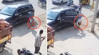 Hyderabad: A bizarre Incident of Gas Cylinder Theft Occurred in Broad Daylight: Video