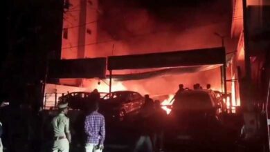 Hyderabad: Fire Engulfs Pre-Owned Car Showroom in Jubilee Hills; 16 Vehicles Damaged