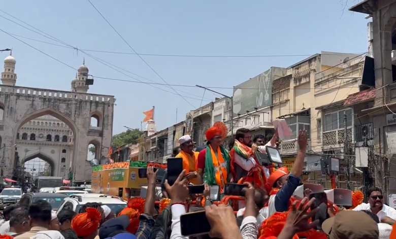 Hyderabad's BJP nominee files nomination with rally from Charminar