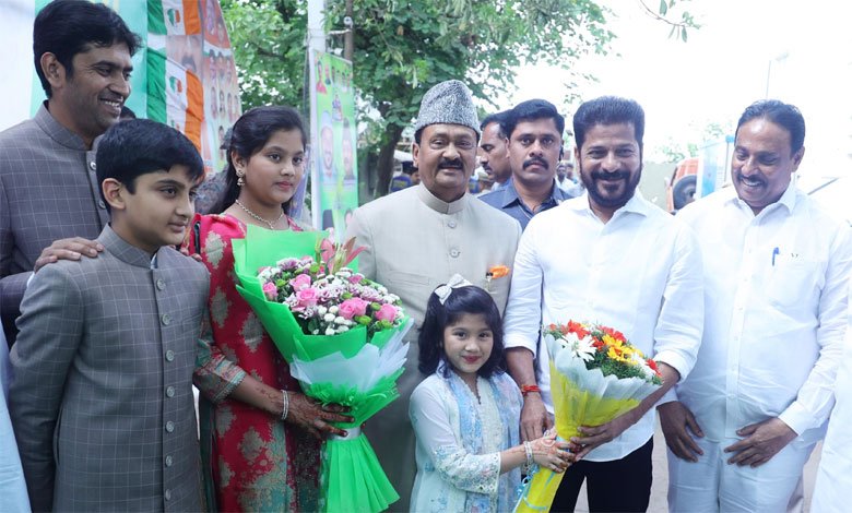 Hyderabad: CM Revanth, Senior Congress leaders attend Eid celebrations at Shabbir Ali's residence