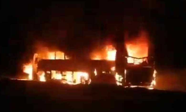 Andhra: Six charred to death as bus catches fire