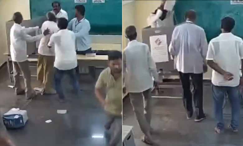 AP police teams on hunt for YSRCP MLA who damaged EVM