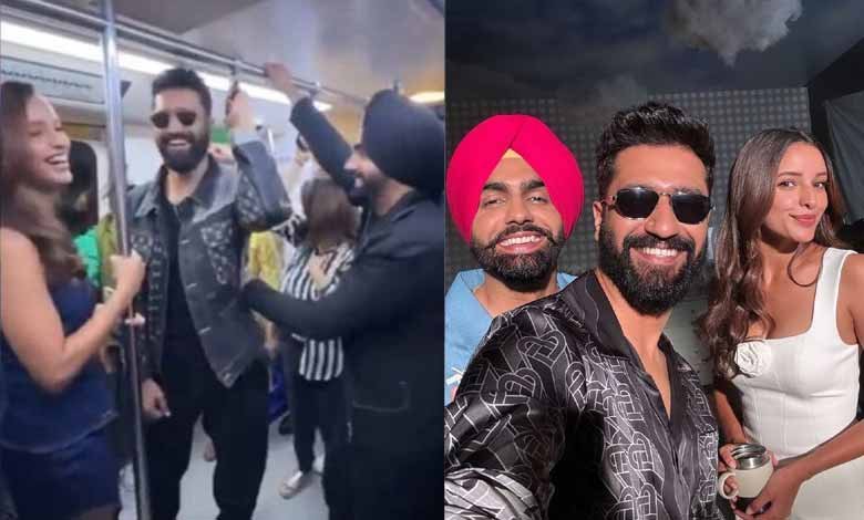 Vicky Kaushal, Triptii Dimri and Ammy Virk enjoy metro ride during 'Bad Newz' promotions in Delhi