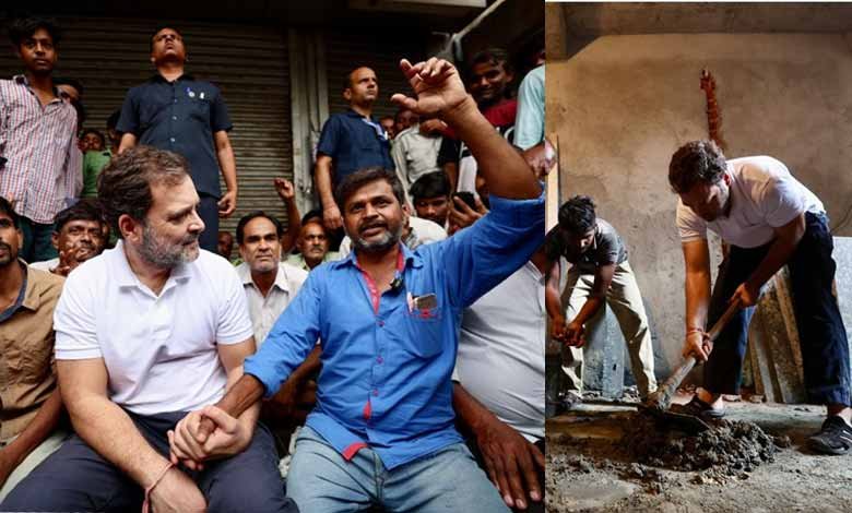 Rahul Gandhi meets labourers, says it's his life's mission to ensure respect for such workers