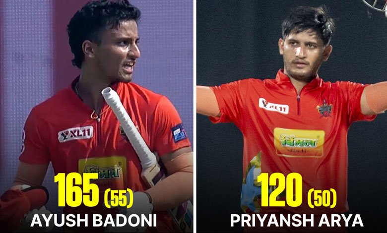 Badoni breaks record for most sixes in a T20 knock, Arya hits six sixes in an over in DPL clash