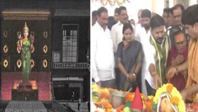 Telangana News | CM Revanth Reddy lays foundation stone of 'Telangana Thalli' statue in Secretariat