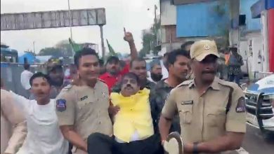 Protest Against Hyderabad Road Development Authority (HyDRA) at Bahadurpura MRO Office