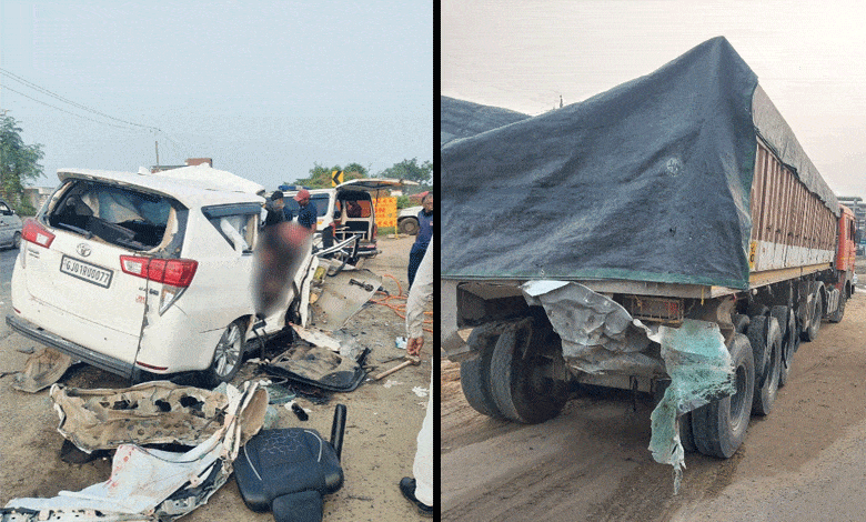 7 persons killed as car collides with trailer truck in Gujarat