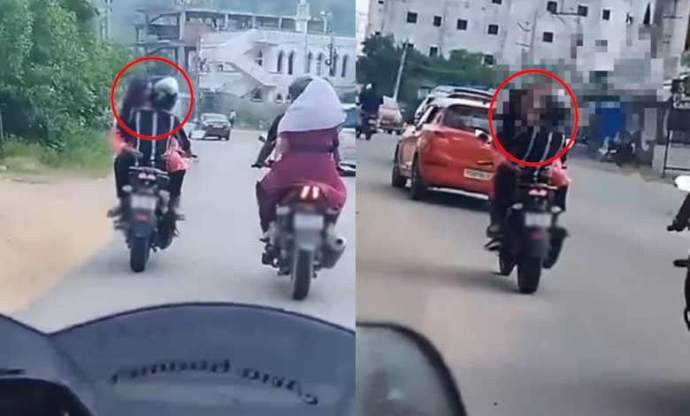 Viral Video Shows Couple Behaves Inappropriately on Bike in the Middle of the Road in Hyderabad